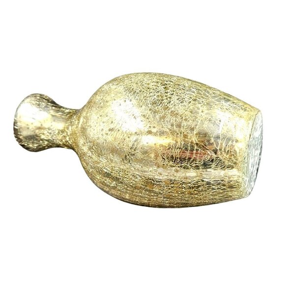 Gold Mirrored backed crackle floral Vase. Mid Century Modern Decor Home Decor Ce - Picture 6 of 8
